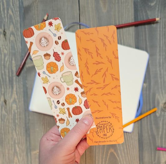 Autumn Coffee Shop Bookmark
