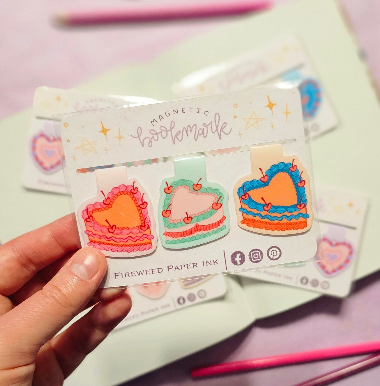 Vintage Cakes Magnetic Bookmarks