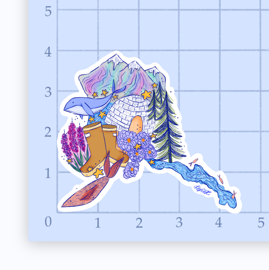 Alaskan Icons Vinyl Sticker
