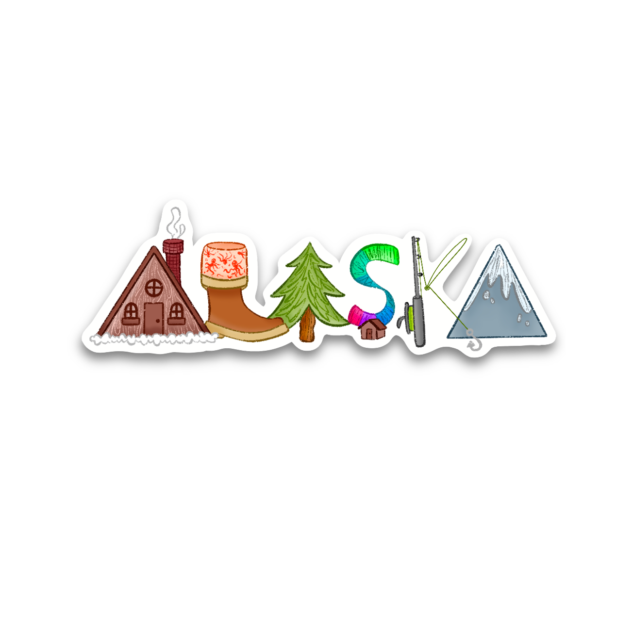 Items of Alaska Vinyl Sticker