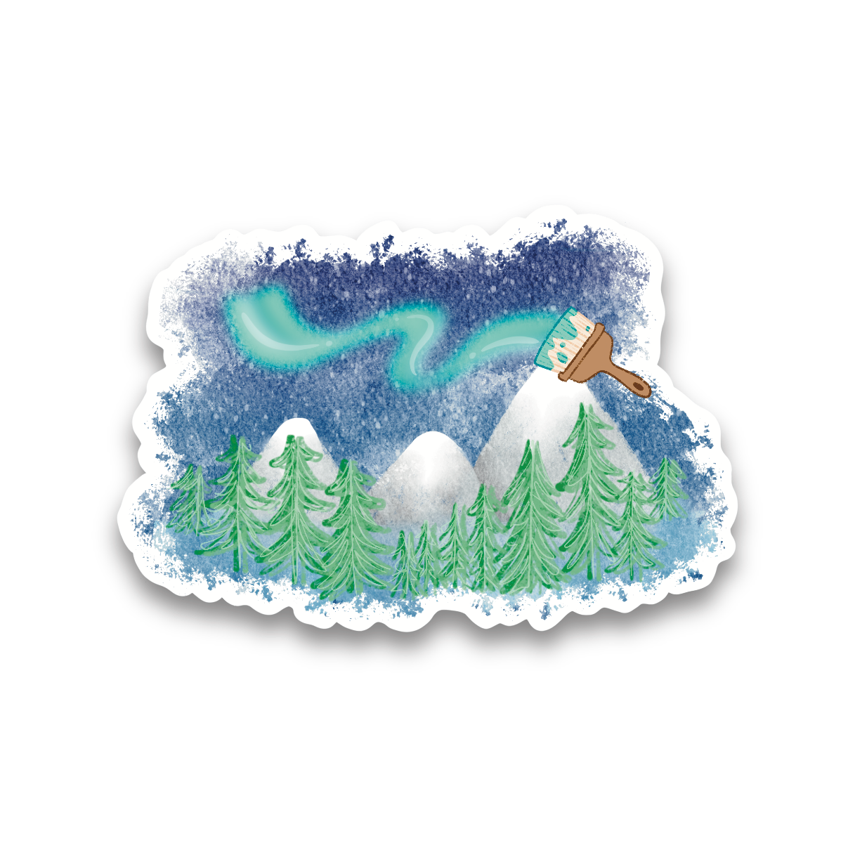Painting the Northern Lights Vinyl Sticker