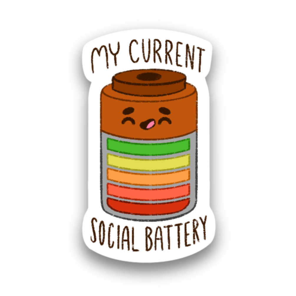 Extroverts Social Battery Vinyl Sticker
