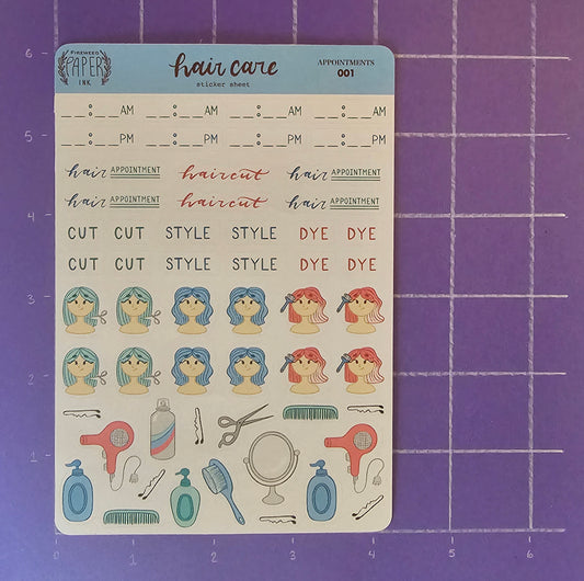 Hair Care Sticker Sheet