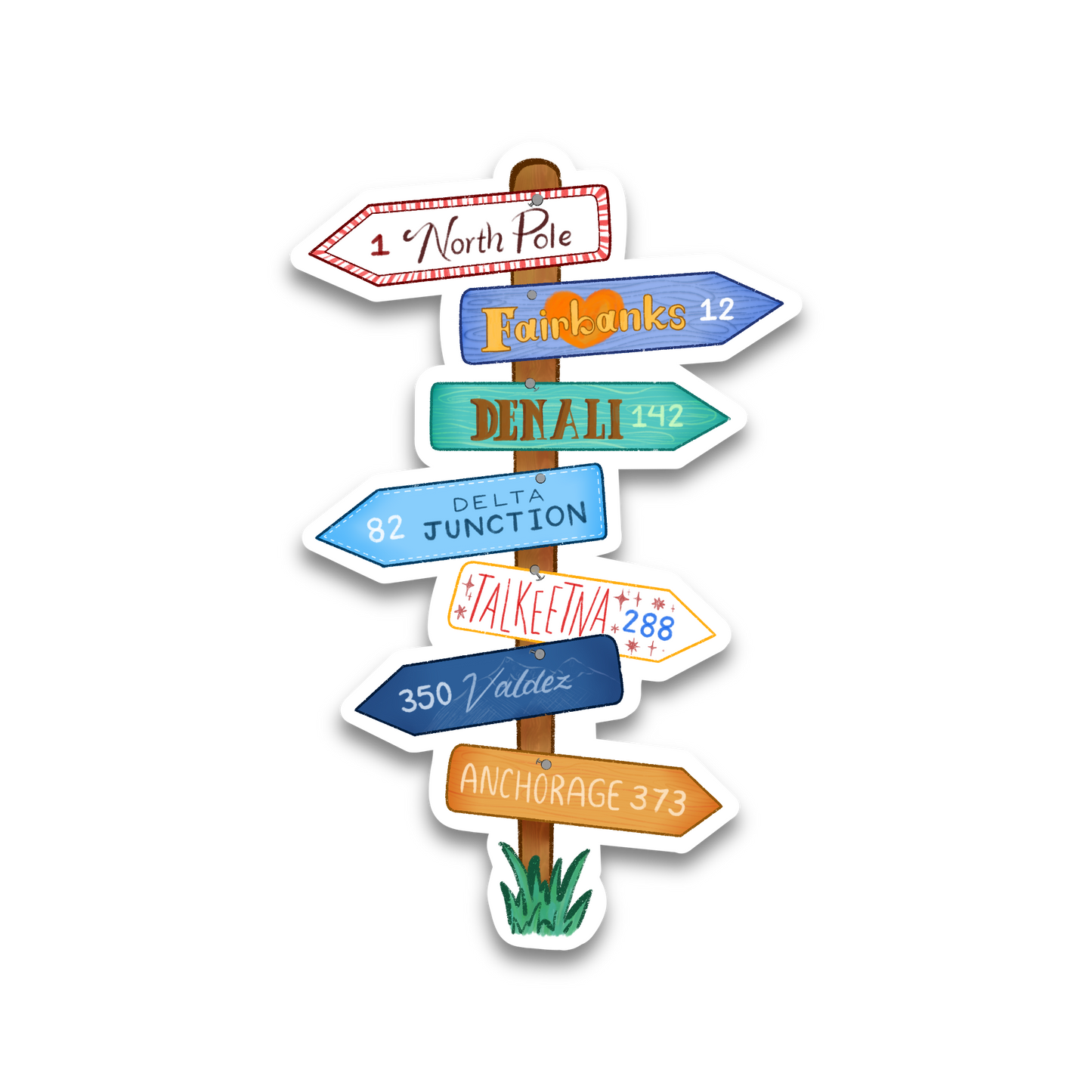 Alaskan Road Sign Vinyl Sticker