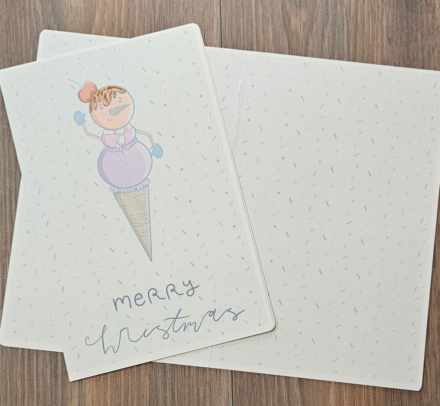Ice cream Snowman Greeting Cards | Pack of 5