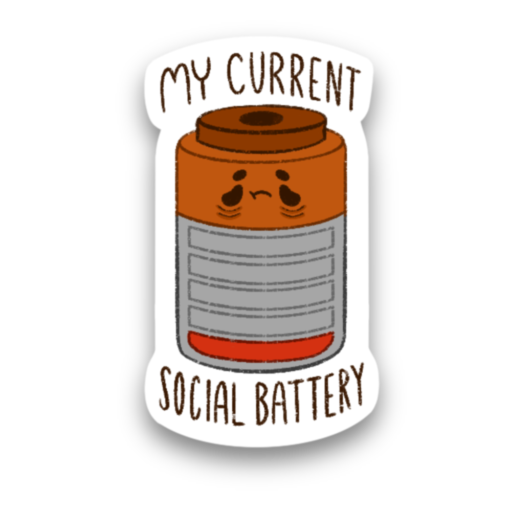 Introverts Social Battery Vinyl Sticker