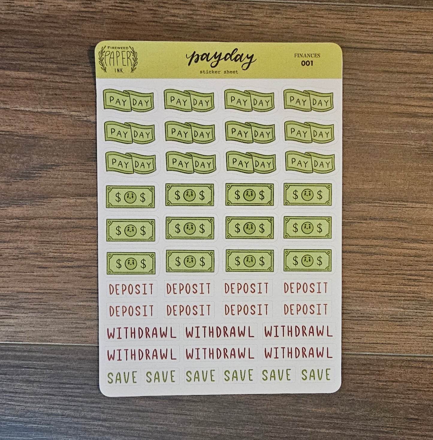Payday Sticker Sheet