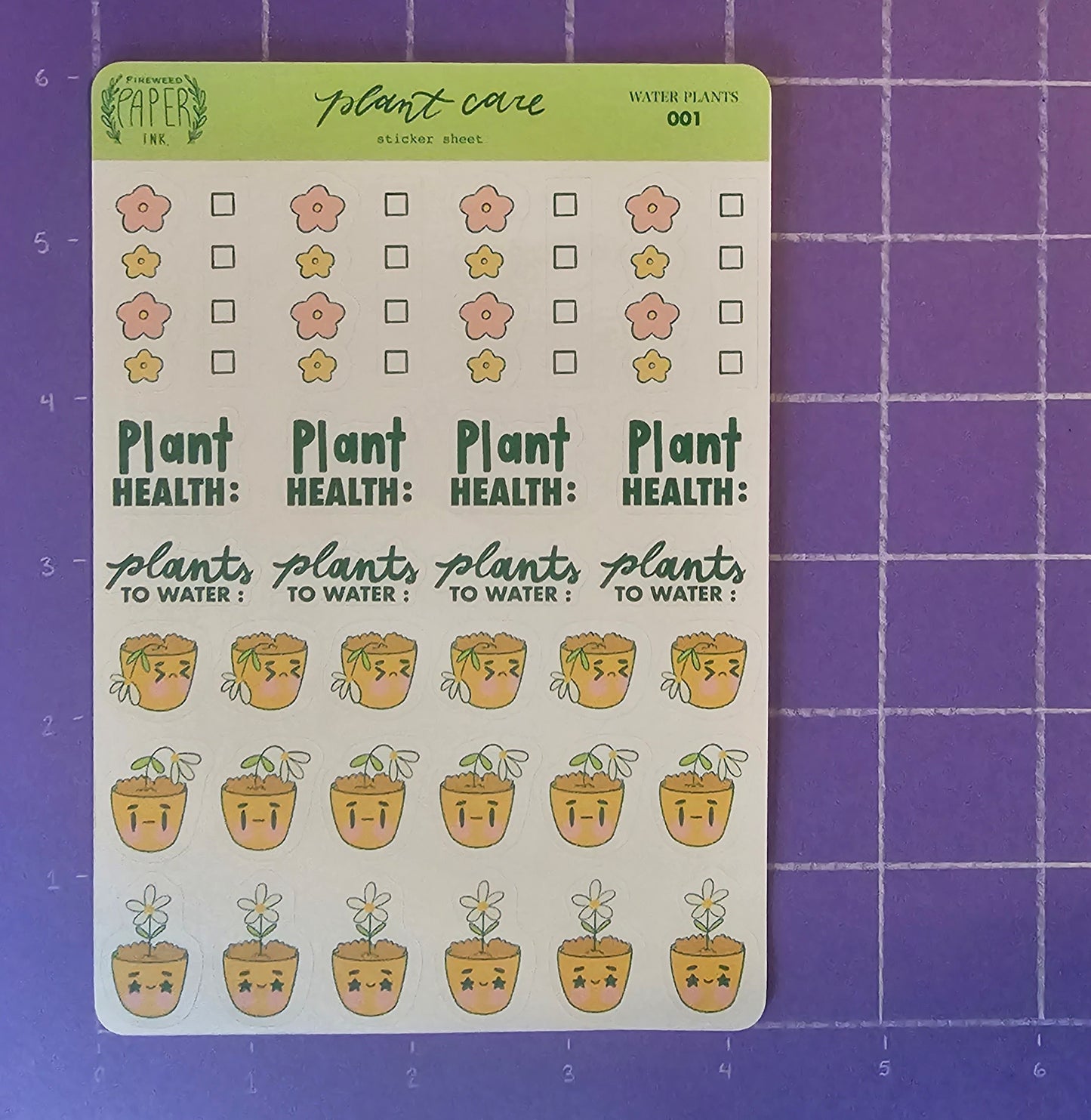 Plant Care Sticker Sheet