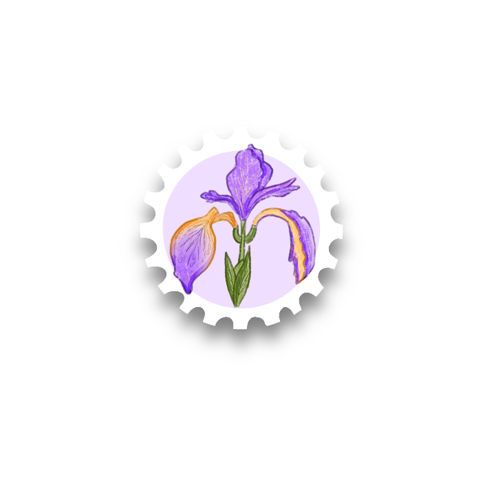 Wild Iris Stamp Vinyl Sticker