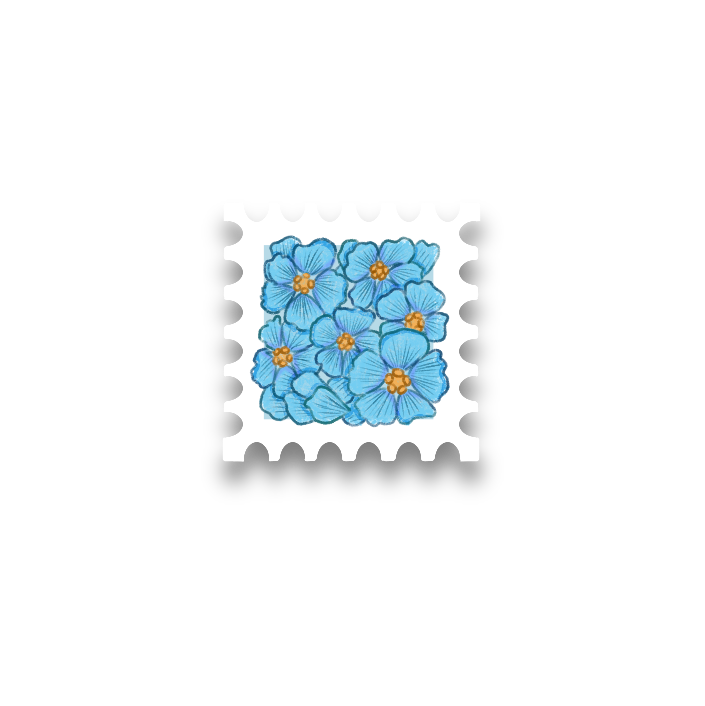 Forget Me Not Stamp Vinyl Sticker