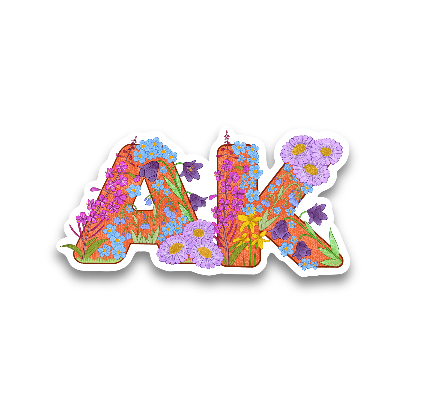 AK Flowers Vinyl Sticker