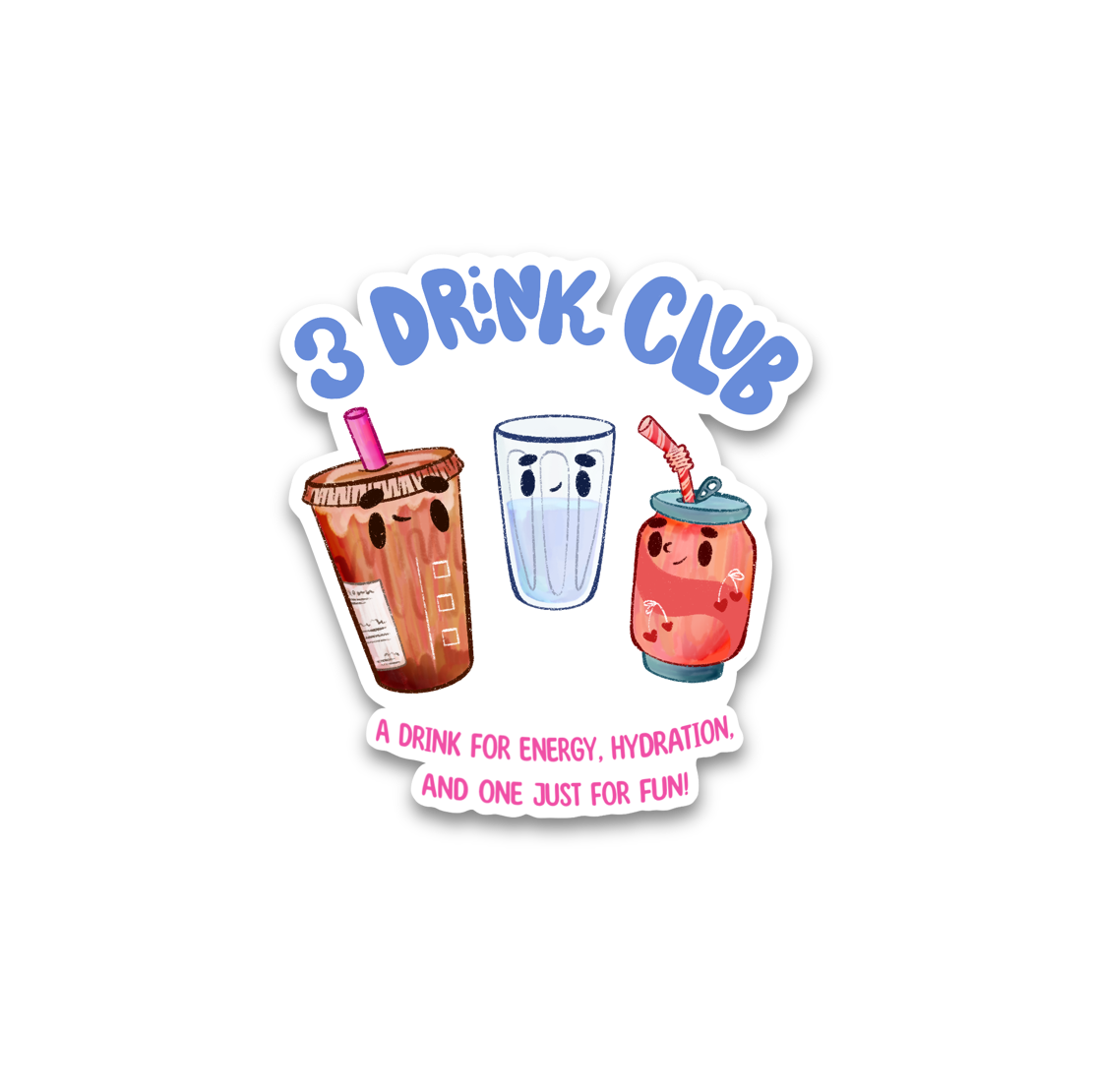 3 Drink Club Vinyl Sticker