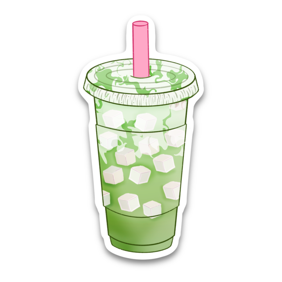 Iced Matcha Vinyl Sticker