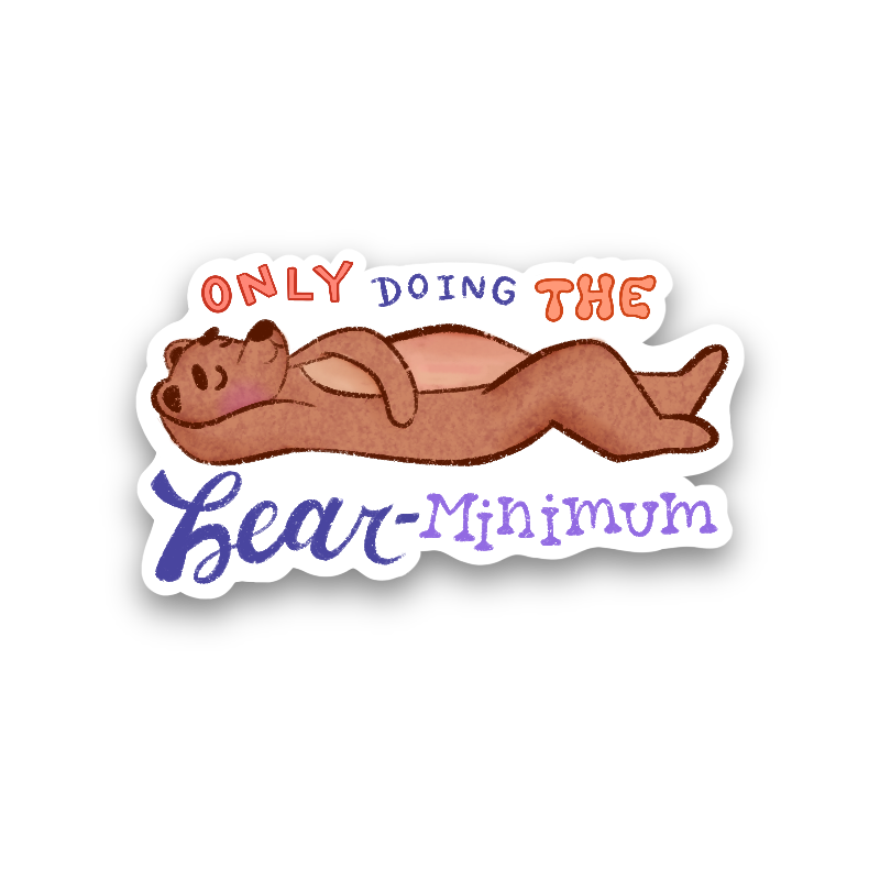 Bear Minimum Vinyl Sticker