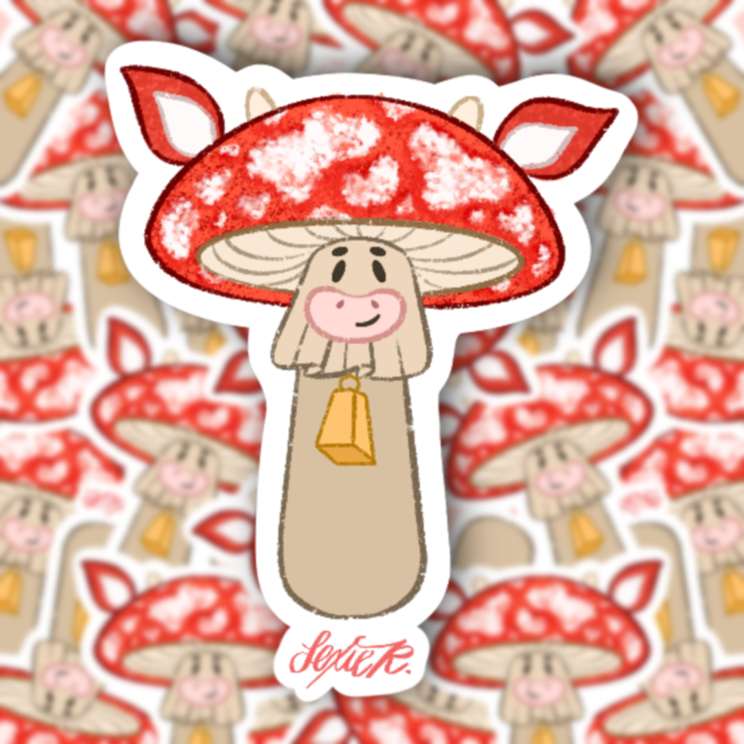 Moo-shroom Vinyl Sticker