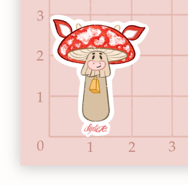 Moo-shroom Vinyl Sticker