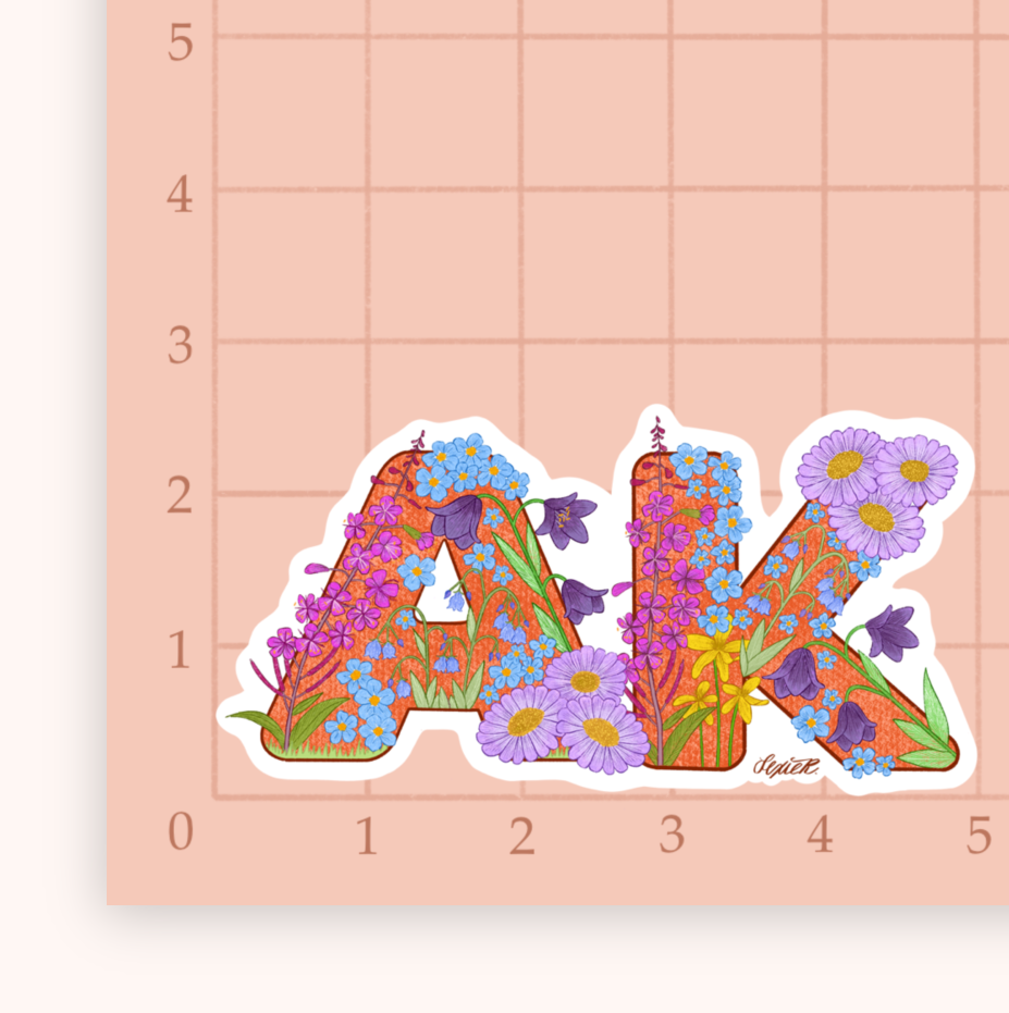 AK Flowers Vinyl Sticker