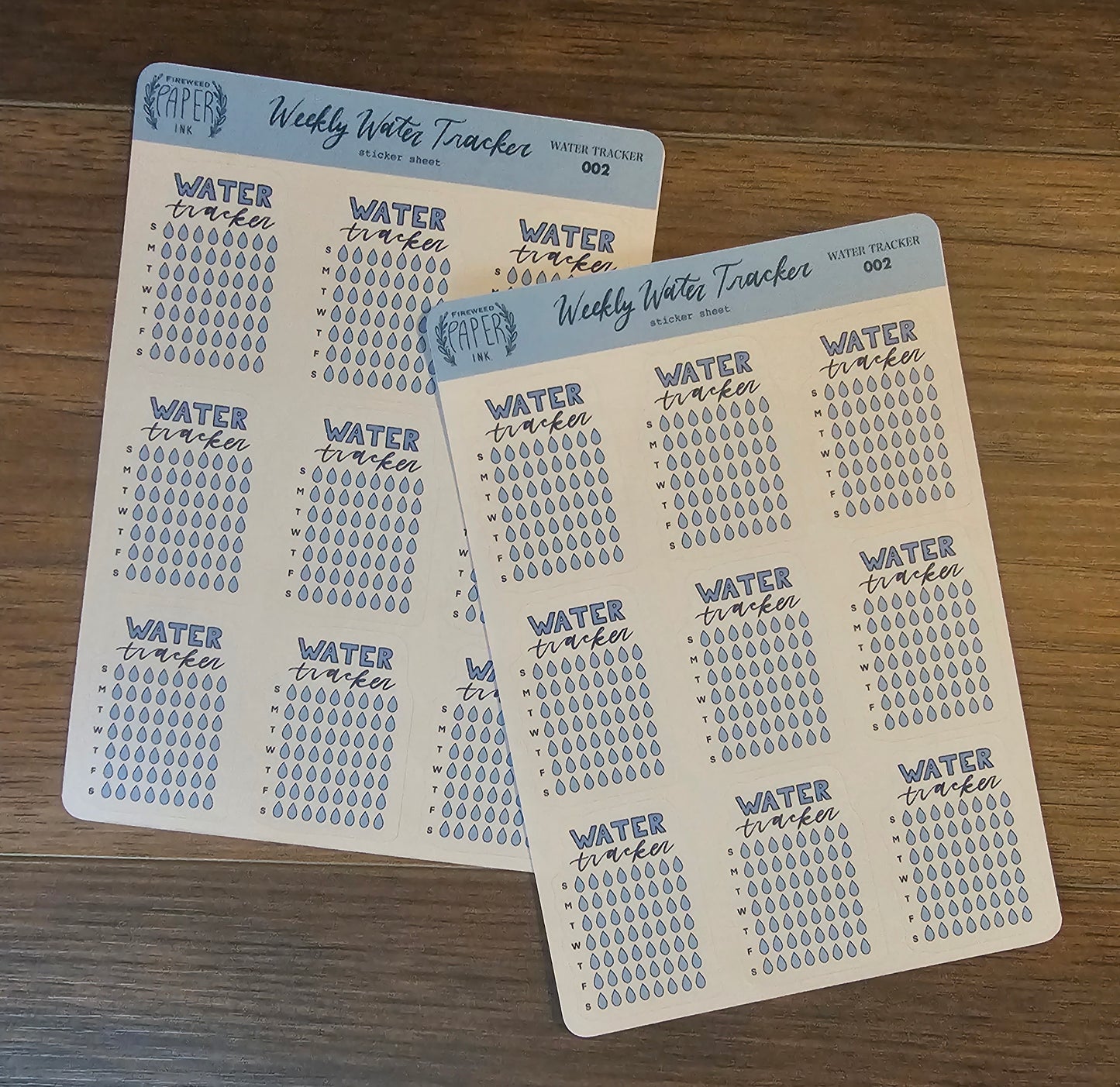Weekly Water Tracker Sticker Sheet
