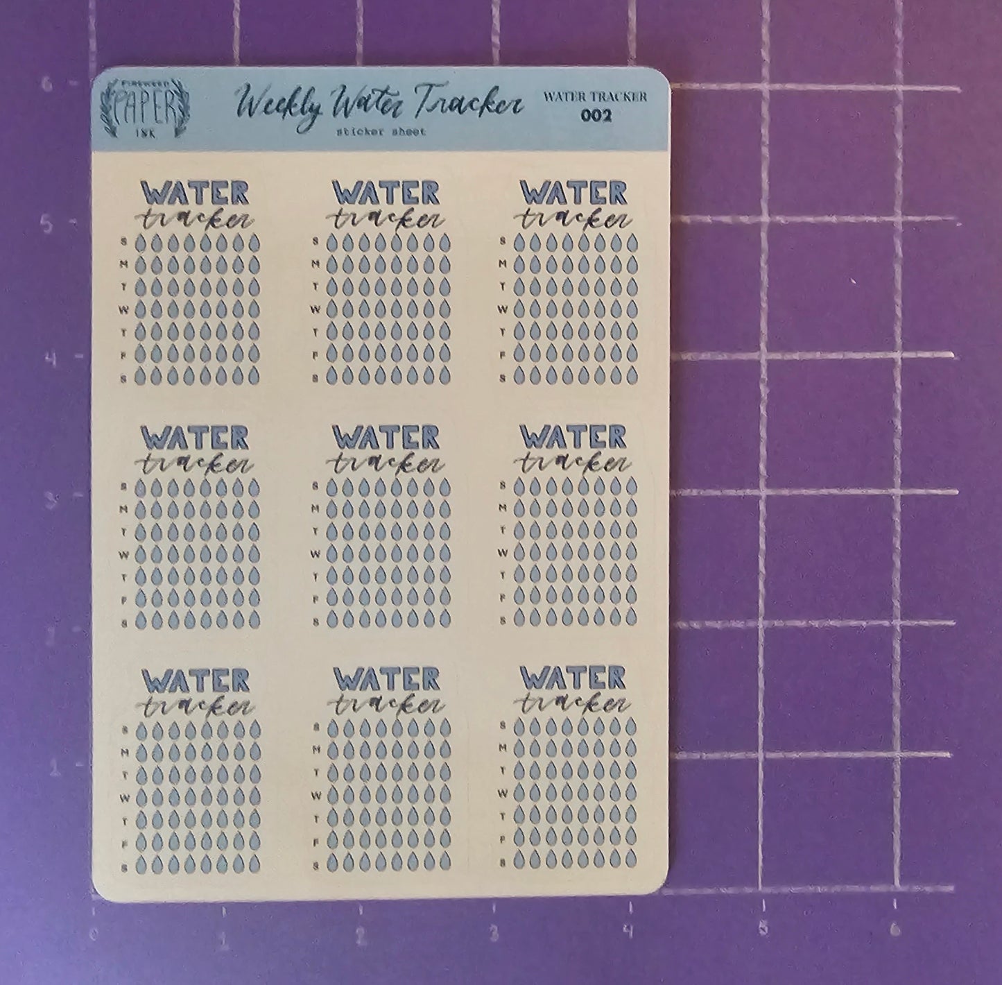 Weekly Water Tracker Sticker Sheet