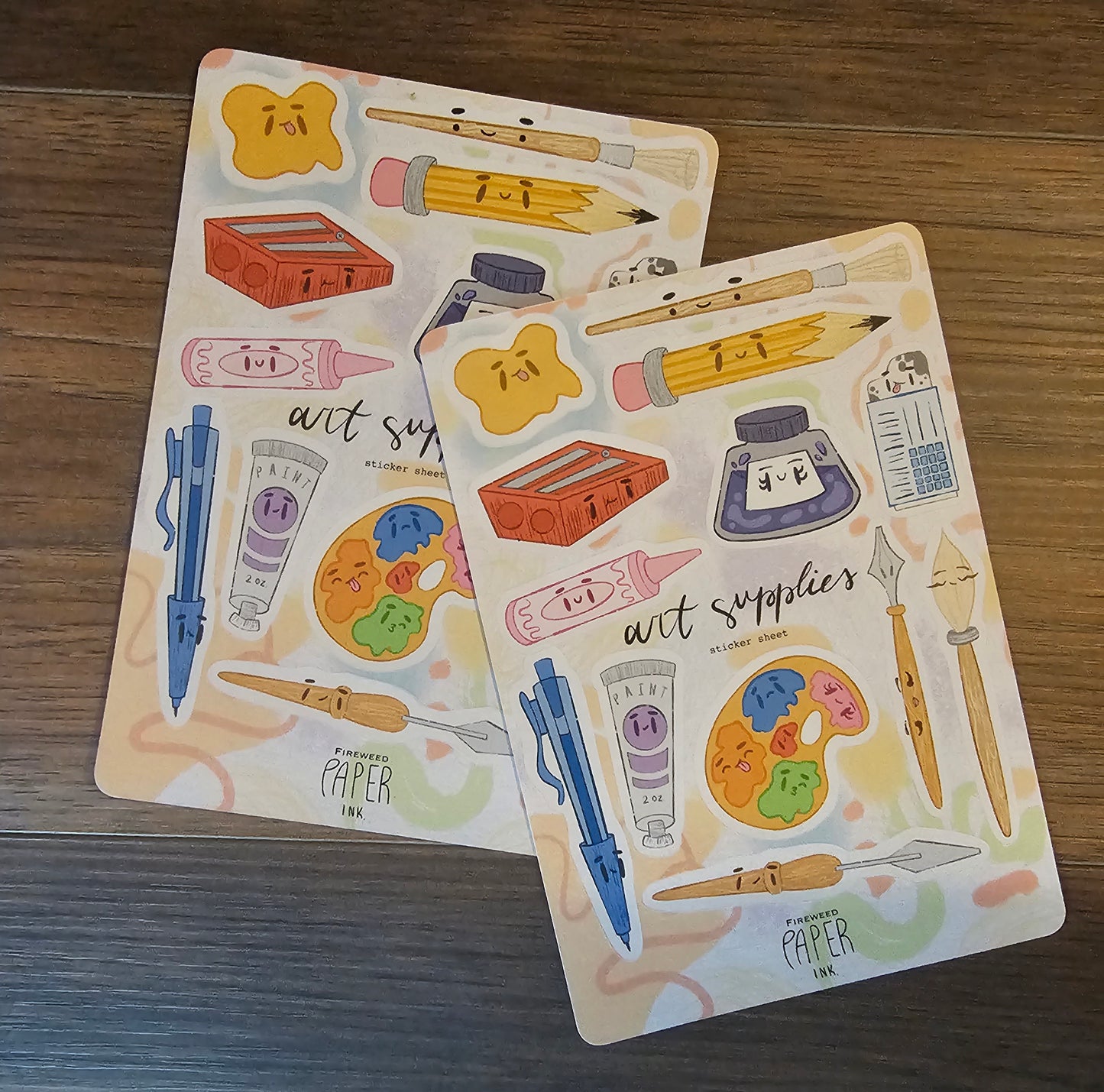 Art Supplies Sticker Sheet