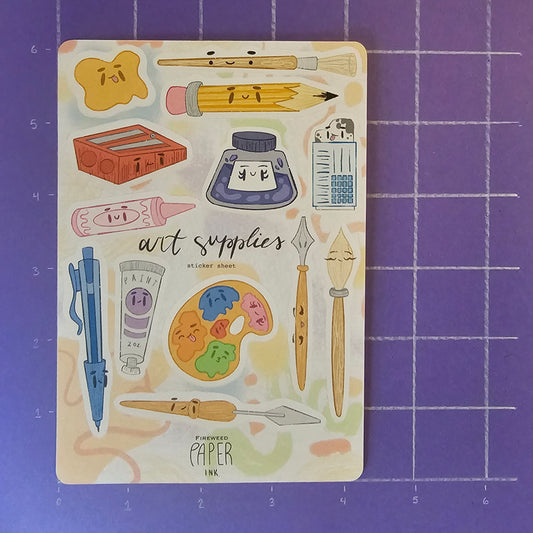 Art Supplies Sticker Sheet