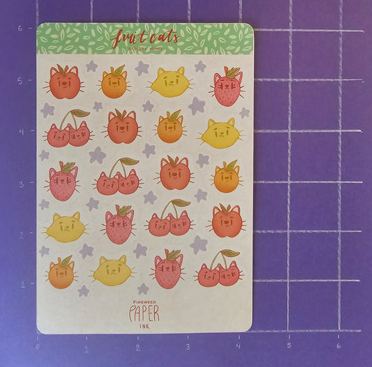 Fruit Cats Sticker Sheet