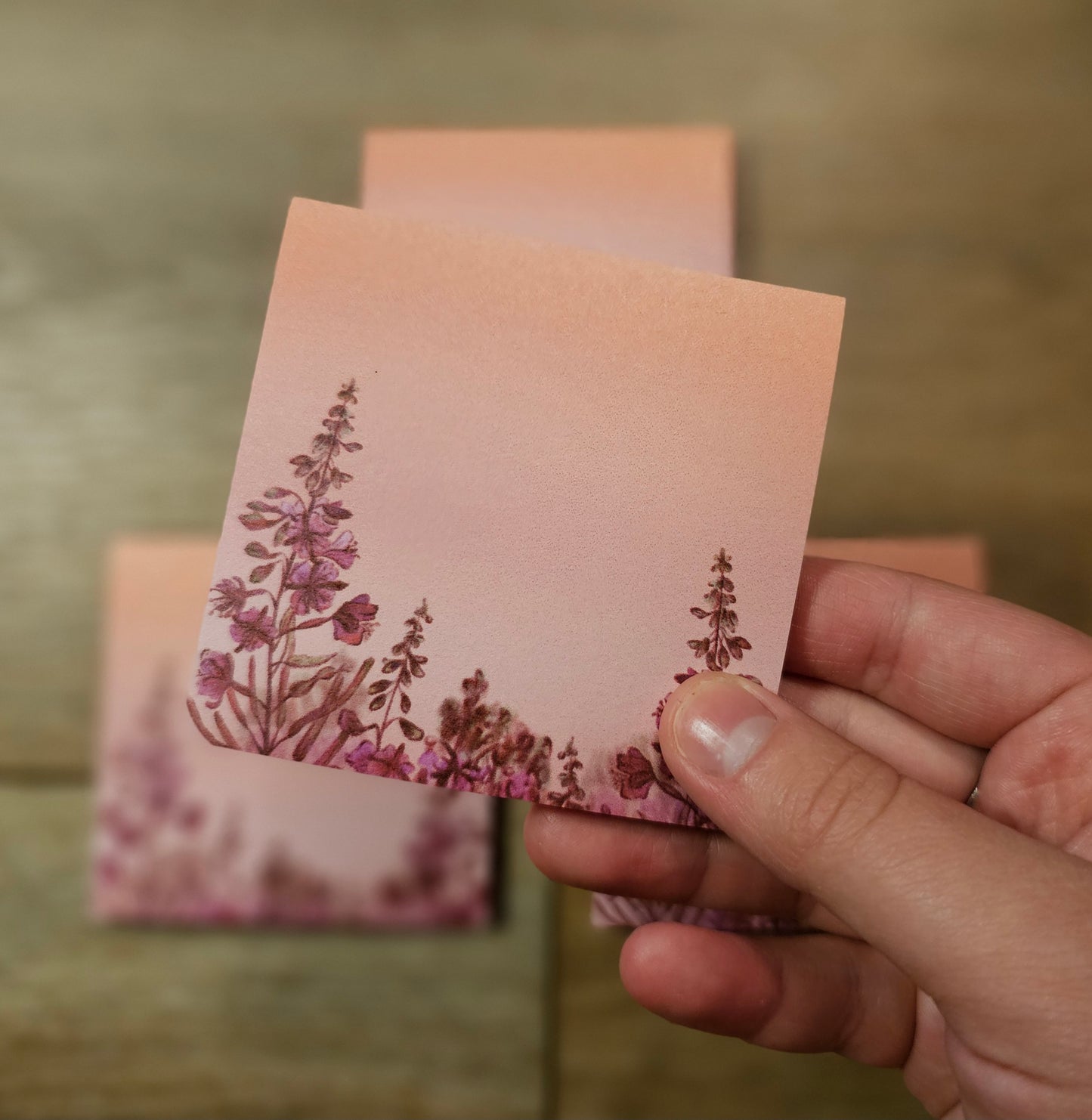 Watercolor Fireweed Sticky Notes