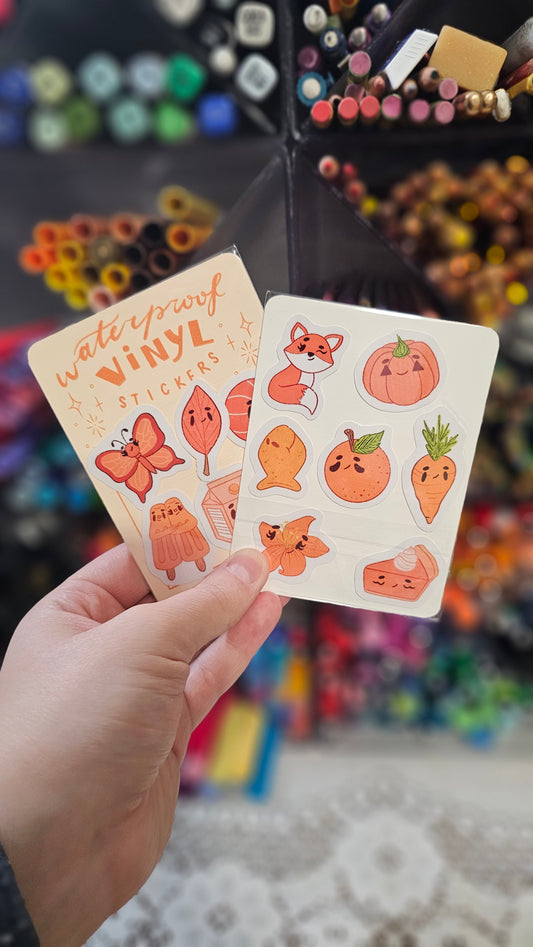 Mini Sticker Pack ~ Orange Designs