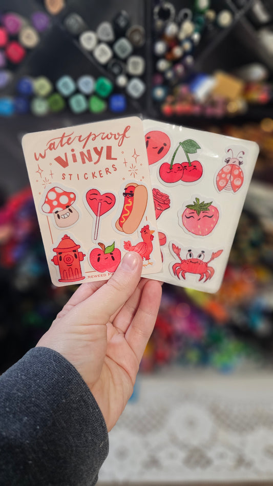 Mini Sticker Pack ~ Red Designs