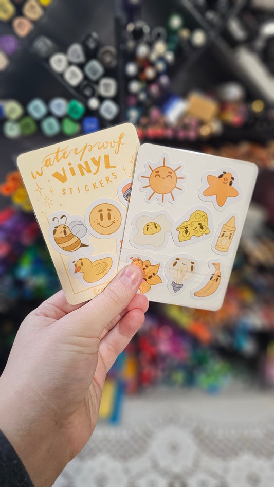 Mini Sticker Pack ~ Yellow Designs