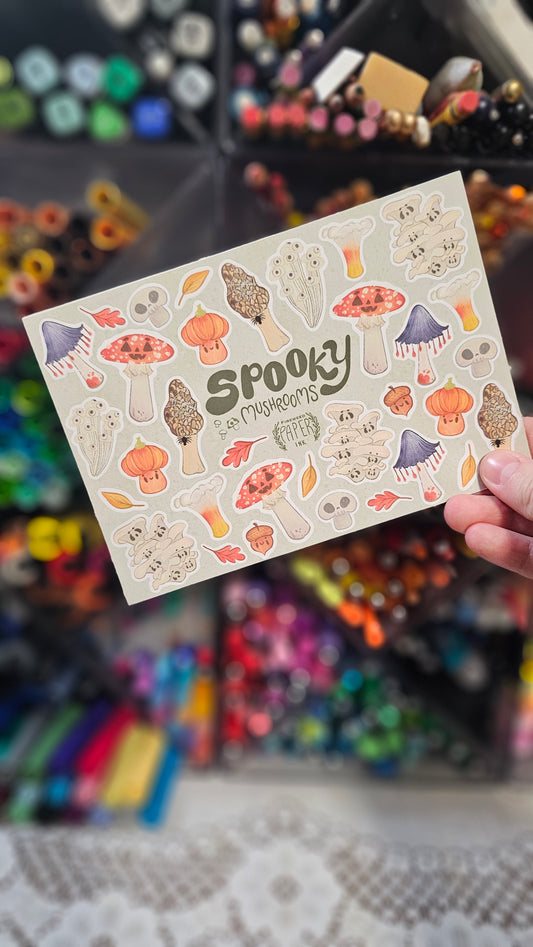 Spooky Mushrooms Sticker Sheet ~ Limited Edition