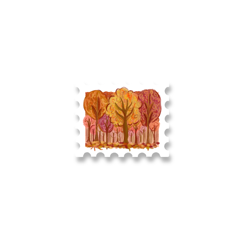 Fall Stamps Vinyl Sticker