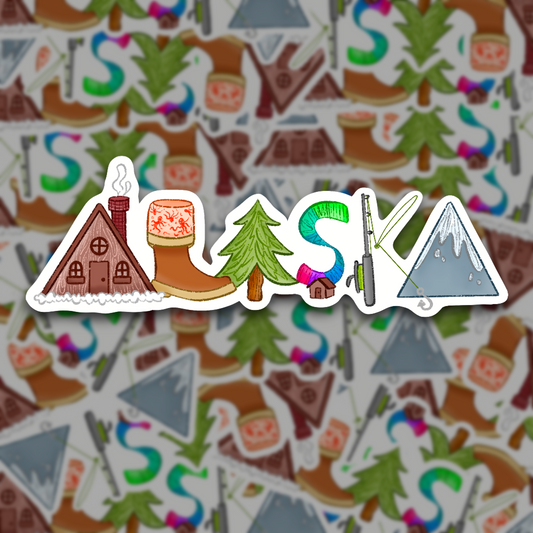 Items of Alaska Vinyl Sticker