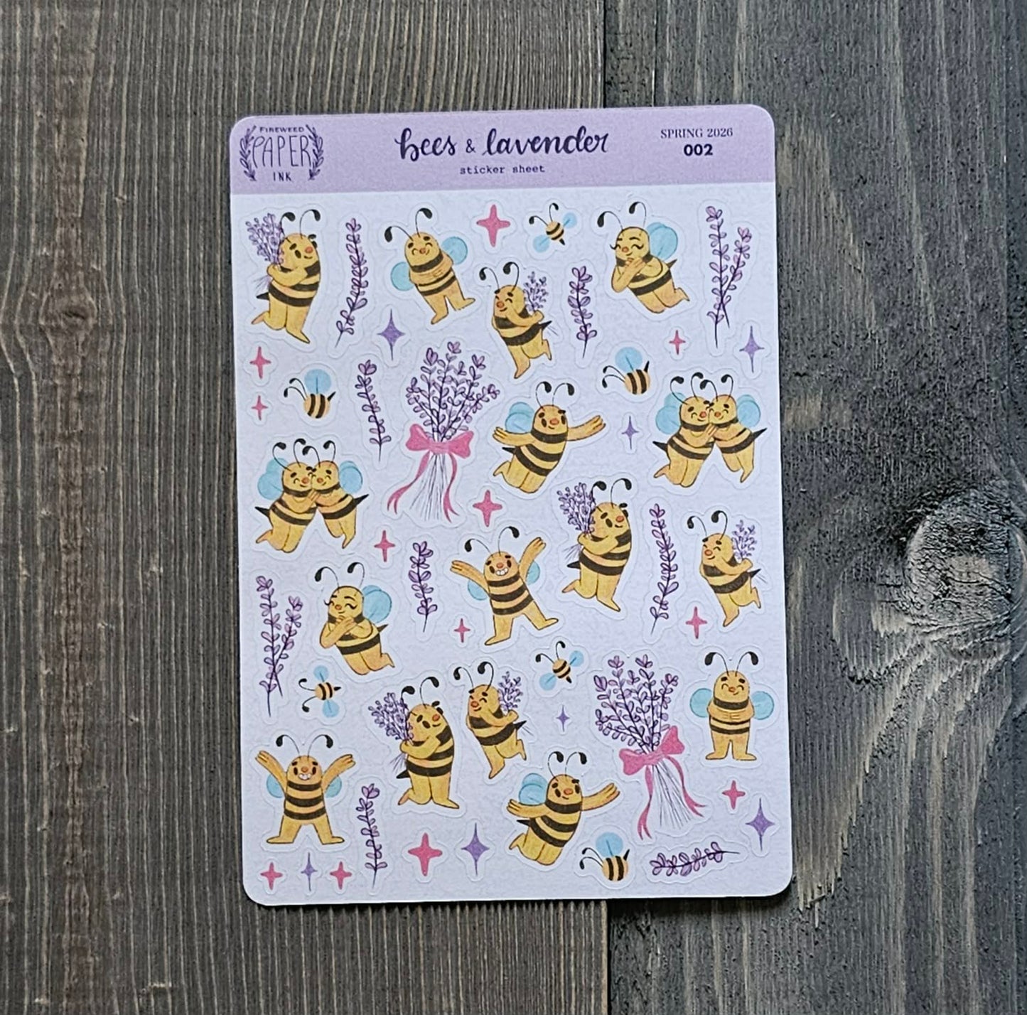 Bees and Lavender Sticker Sheet