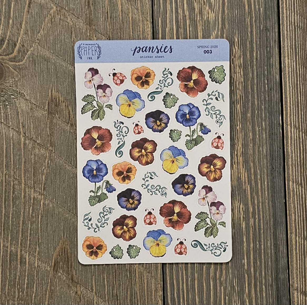 Pansies Sticker Sheet