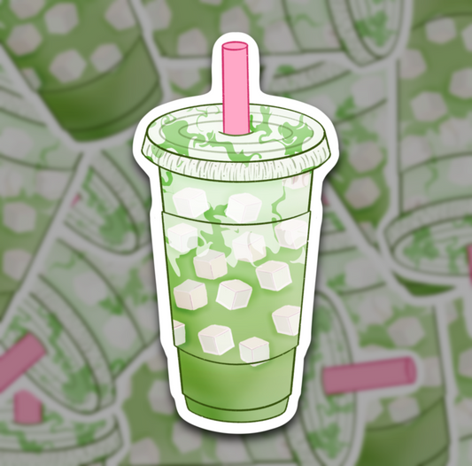 Iced Matcha Vinyl Sticker