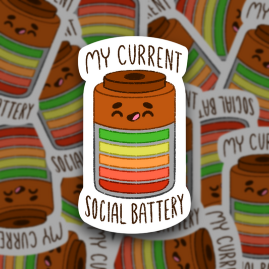 Extroverts Social Battery Vinyl Sticker