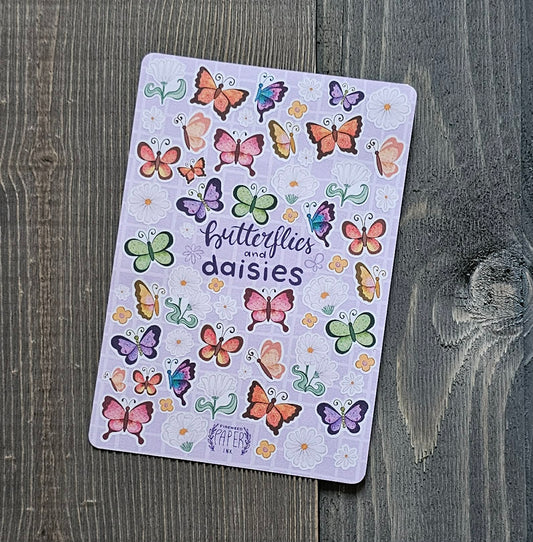 Butterflies and Daisies Sticker Sheet