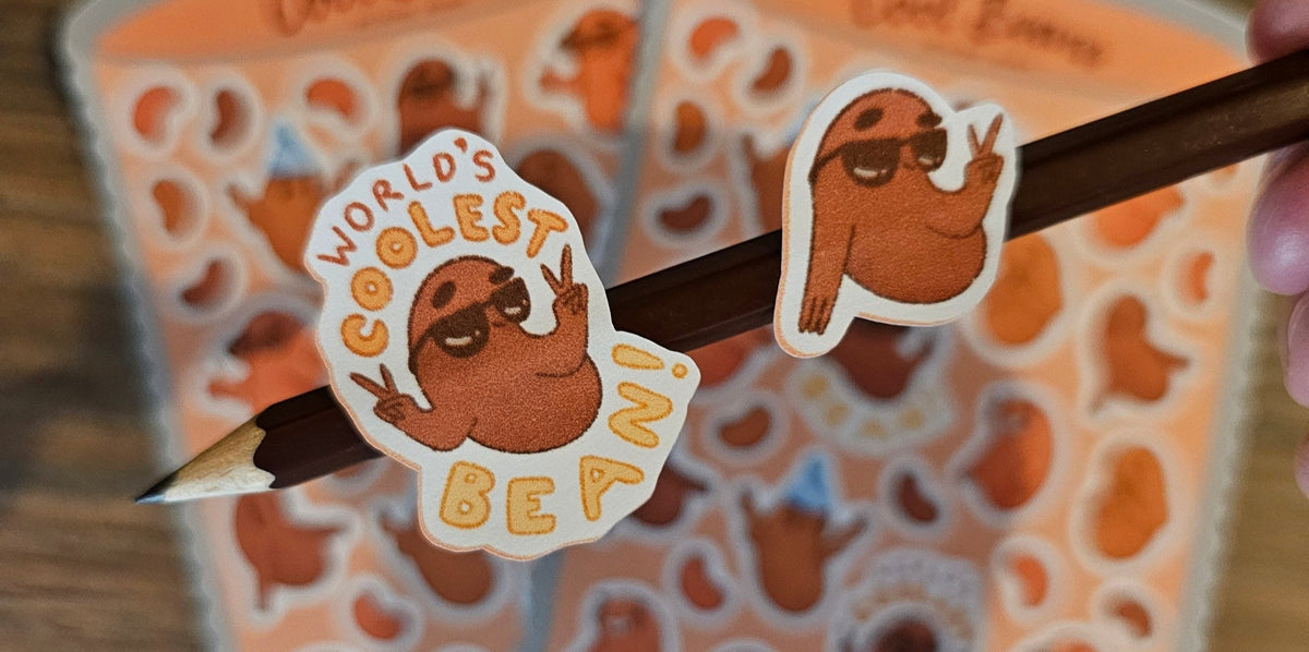 Pink Sticker Bean Cool Beans Sticker Sheet – Fireweed Paper Ink