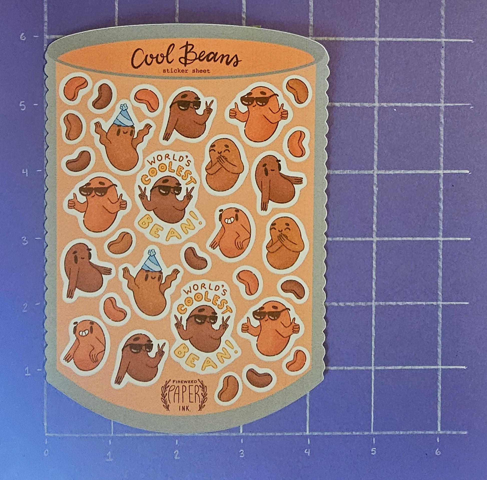 Cool Beans Sticker Sheet – Fireweed Paper Ink