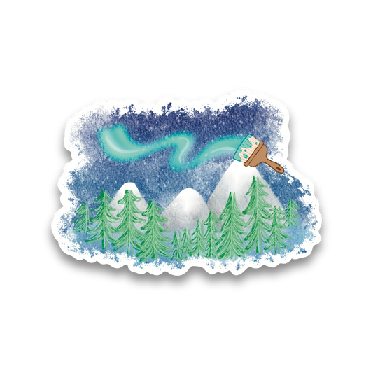 Painting the Northern Lights Vinyl Sticker