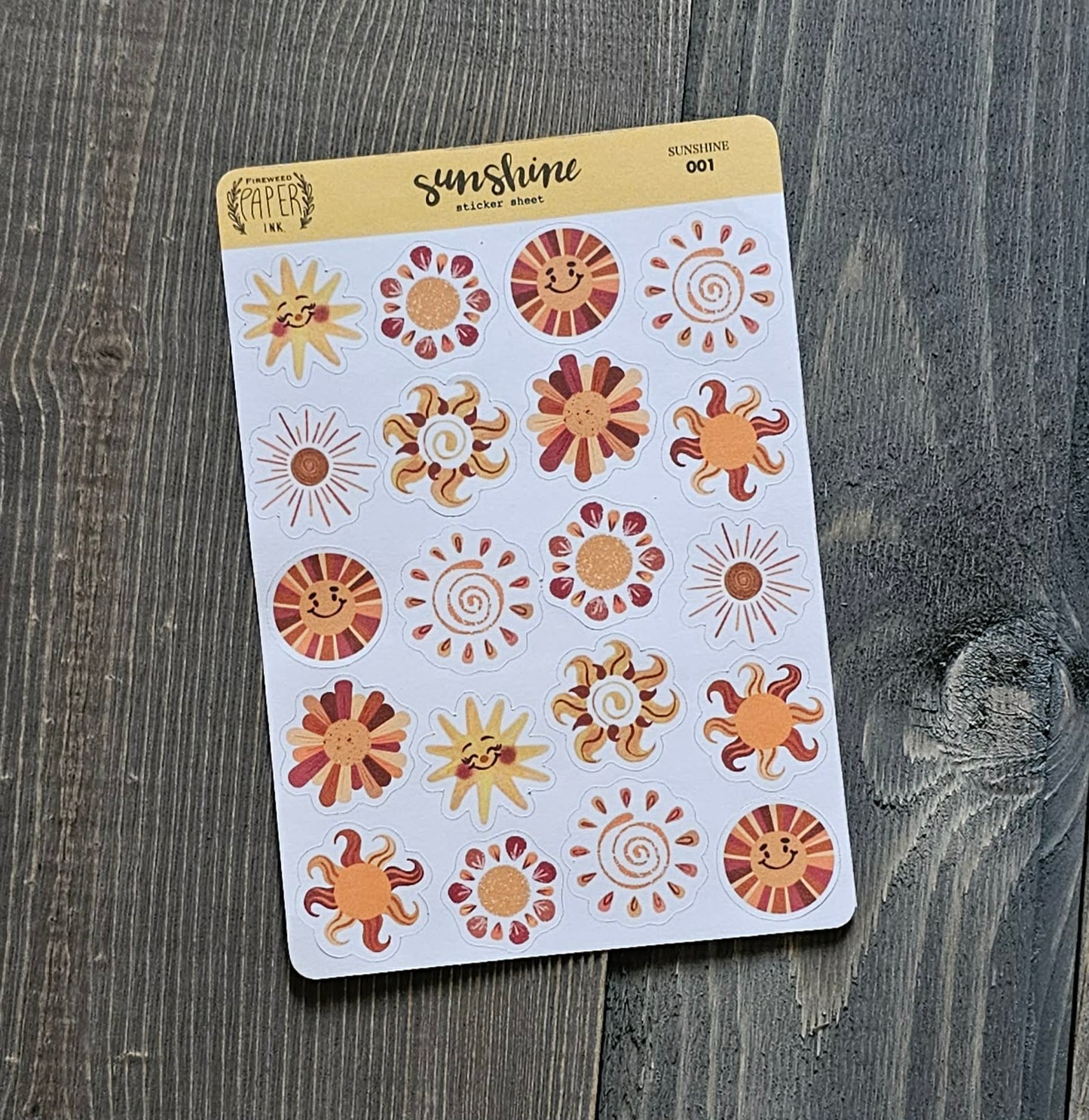 Sun Sticker Sheet