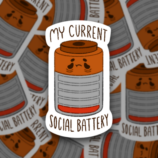 Introverts Social Battery Vinyl Sticker