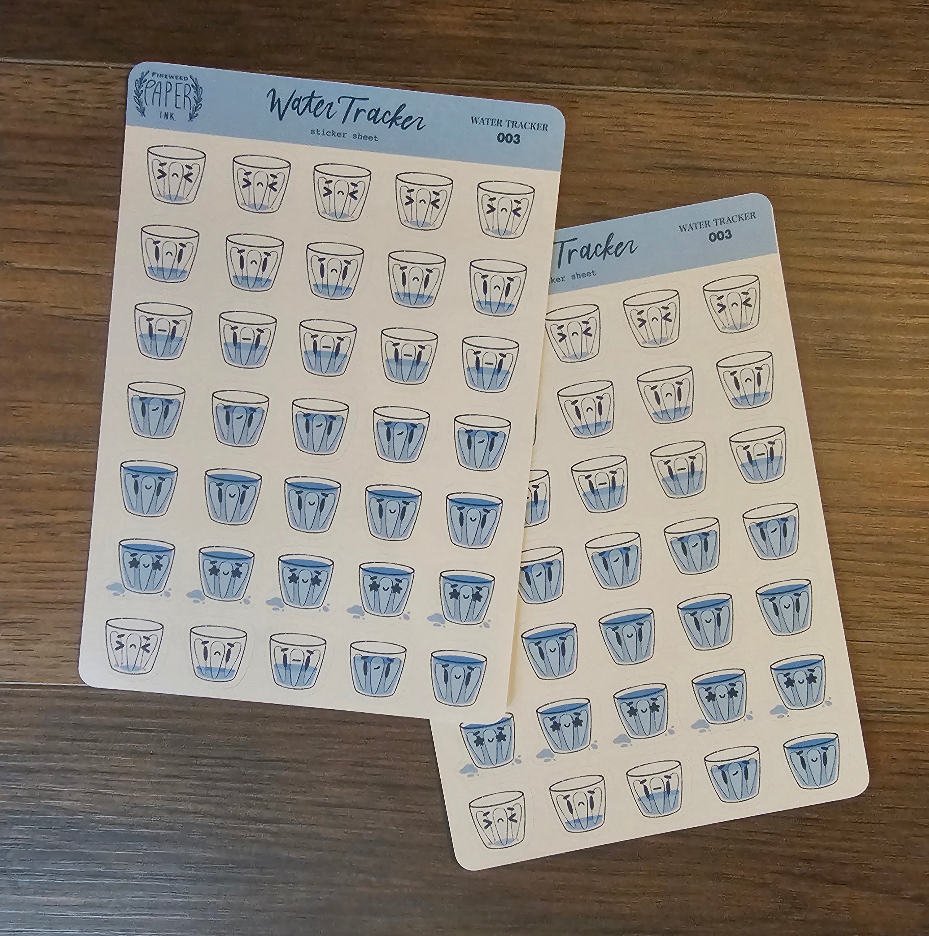 Water Tracker Sticker Sheet – Fireweed Paper Ink