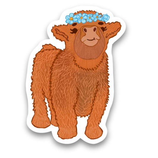 Highland Baby Cow Vinyl Sticker