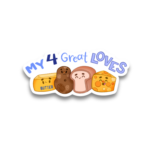My 4 Great Loves Vinyl Sticker