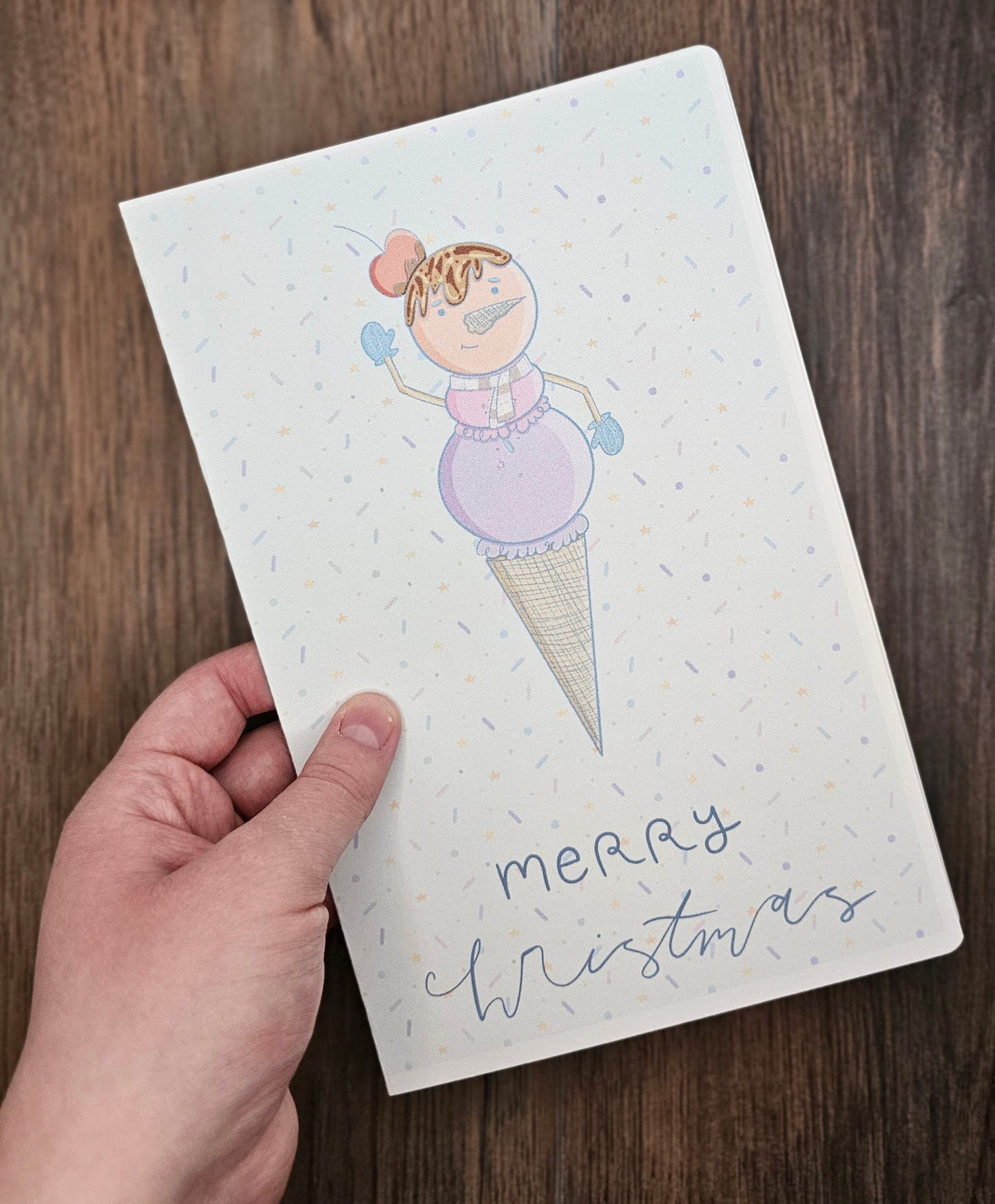 Ice cream Snowman Greeting Cards | Pack of 5