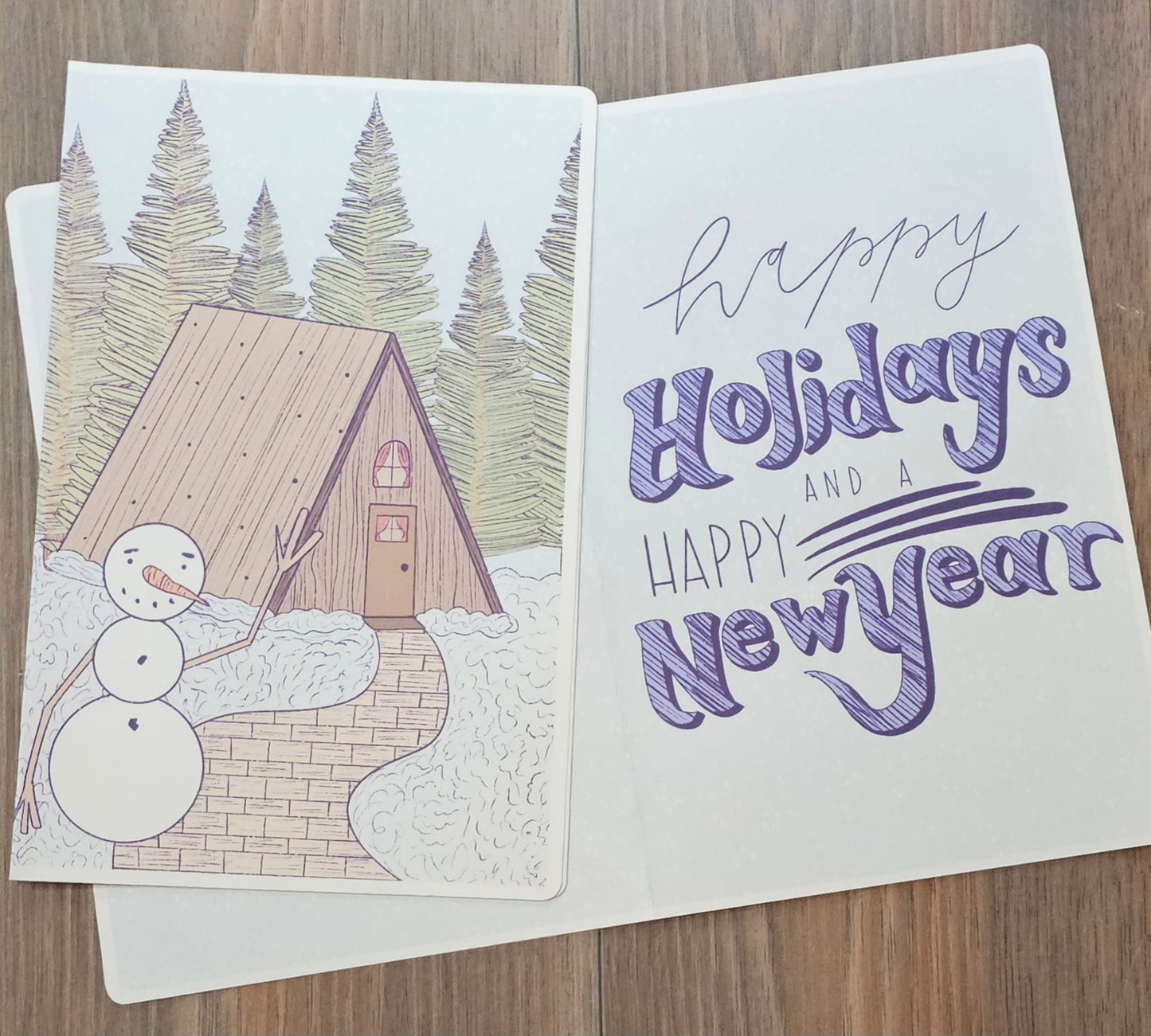 Snowman House Greeting Cards | Pack of 5