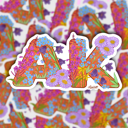 AK Flowers Vinyl Sticker